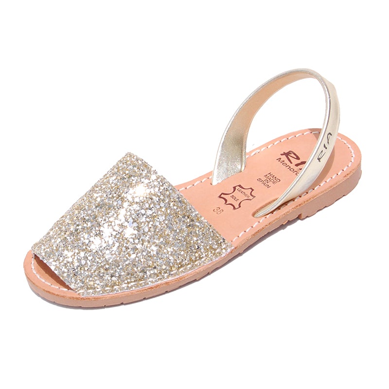 Parallel Culture Shoes and Fashion Online SHOES RIA MENORCA JOAN GLITTER SANDAL CHAMPAGNE