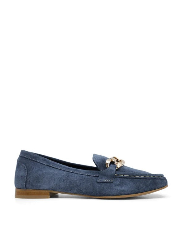 Parallel Culture Shoes and Fashion Online SHOES BUENO MARDI CHAIN MOCCASIN INDIGO SUEDE