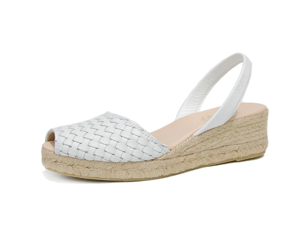 Parallel Culture Shoes and Fashion Online SHOES RIA MENORCA TRENZA WEDGE WHITE